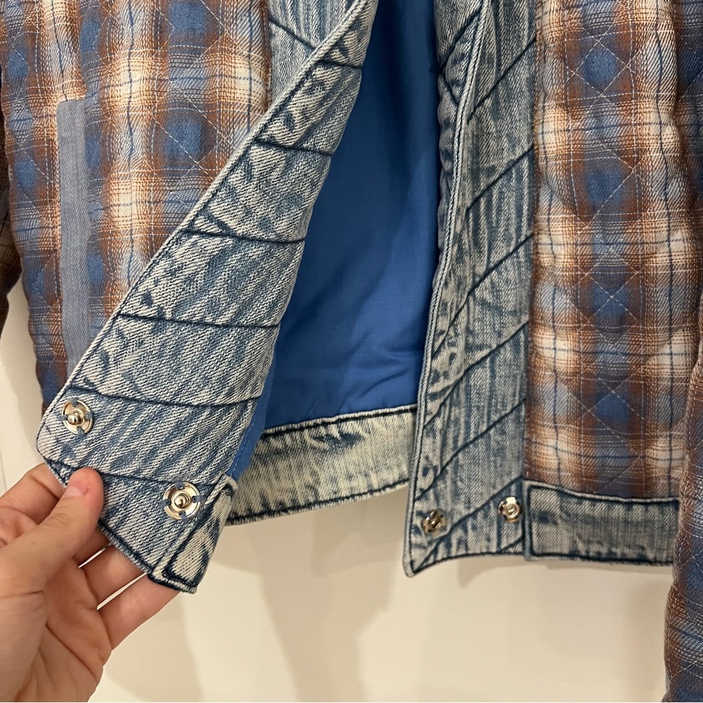 BLANKNYC Fall For You Plaid Quilted Kimono Jacket - Picture 4 of 10